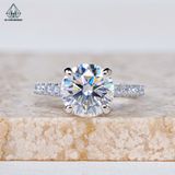  RX593 9mm Nhẫn nữ FULL MOIS 1 hàng đá (không mã cạnh) 