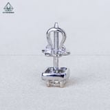  EX612 4mm Bông tai viền tấm vuông bo tròn 