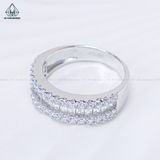  RX262 Nhẫn phối baguette + nửa tấm tròn 