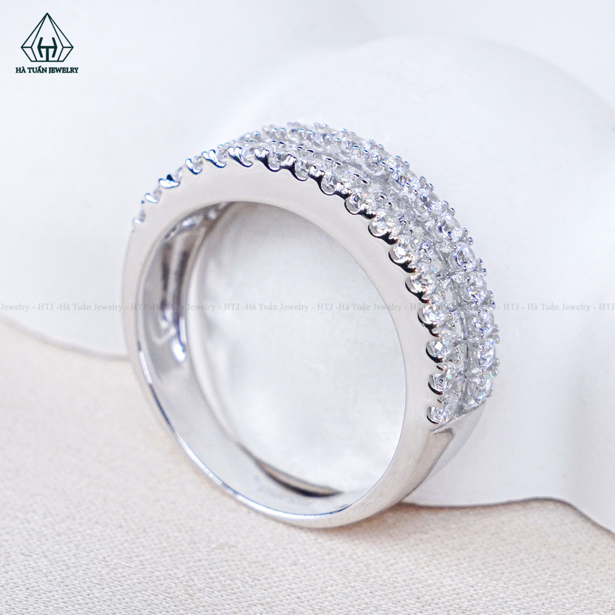  RX262 Nhẫn phối baguette + nửa tấm tròn 