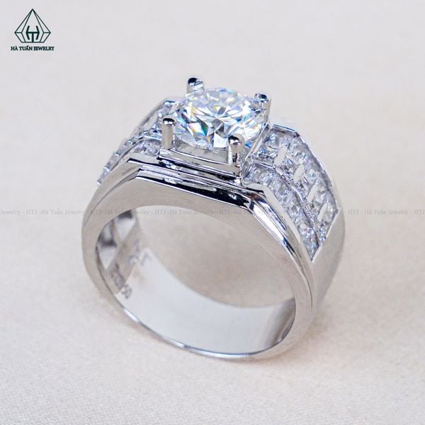  RMX219 8.1mm Nhẫn nam viền baguette 