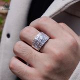  RMX182 6mm Nhẫn nam vuông viền baguette 