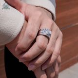  RMX182 6mm Nhẫn nam vuông viền baguette 