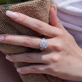  RX598 6.5mm Nhẫn nữ vuông đá 