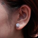  EX128 5mm Bông tai viền tấm hoa 10 cánh 