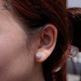  EX128 5mm Bông tai viền tấm hoa 10 cánh 