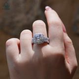  RX603 7mm Nhẫn nữ vuông đá chấu đôi 