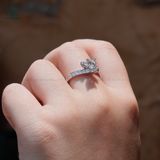  RX601 5.4mm Nhẫn nữ vành chéo princess chìm 