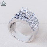  RMX182 6mm Nhẫn nam vuông viền baguette 