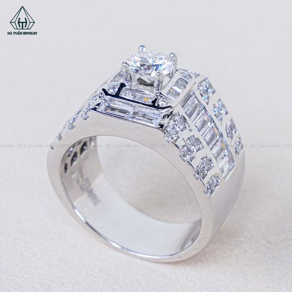  RMX182 6mm Nhẫn nam vuông viền baguette 