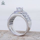  RMX182 6mm Nhẫn nam vuông viền baguette 