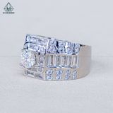  RMX182 6mm Nhẫn nam vuông viền baguette 