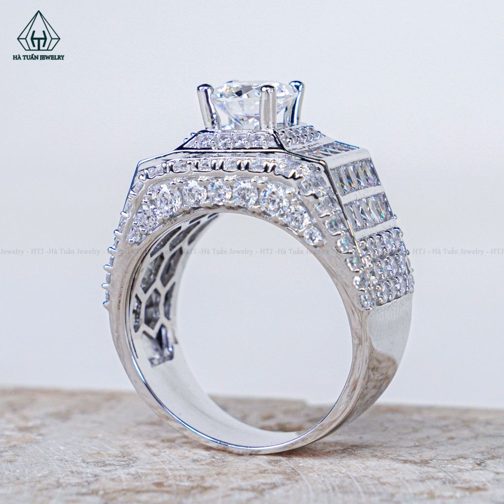 RMX181 7mm Nhẫn nam viền baguette