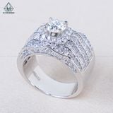  RMX180 7mm Nhẫn nam 5 hàng đá xen baguette 