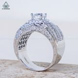  RMX180 7mm Nhẫn nam 5 hàng đá xen baguette 