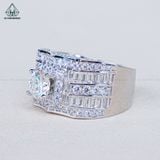  RMX180 7mm Nhẫn nam 5 hàng đá xen baguette 