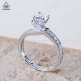  RX601 5.4mm Nhẫn nữ vành chéo princess chìm 