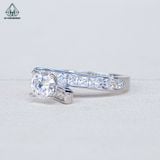  RX601 5.4mm Nhẫn nữ vành chéo princess chìm 