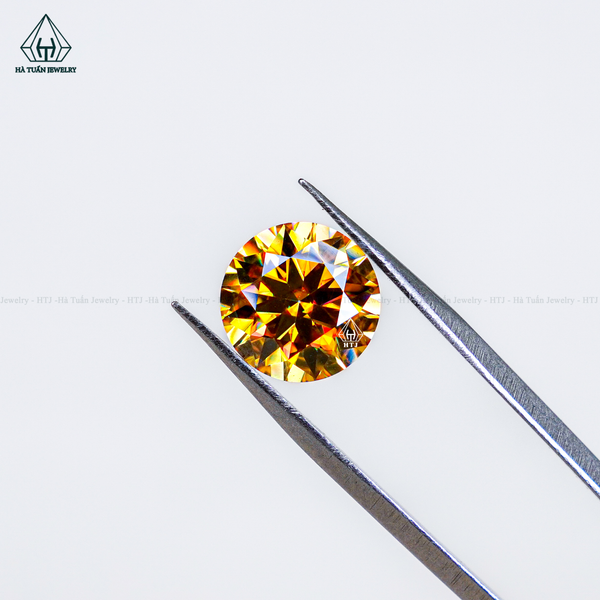  Moissanite vàng trà 57 giác MY57 