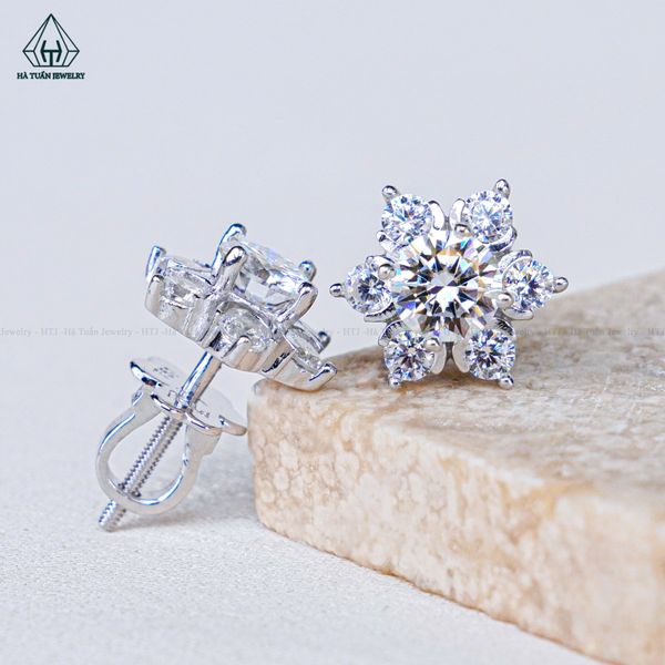  EX016 FULL MOIS 5mm Bông tai hoa 6 cánh 