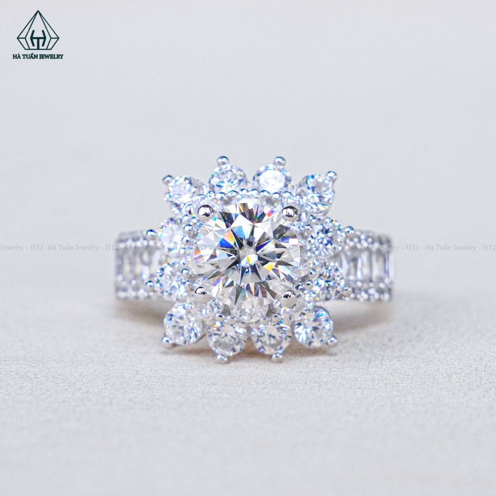 RX598 6.5mm Nhẫn nữ vuông đá