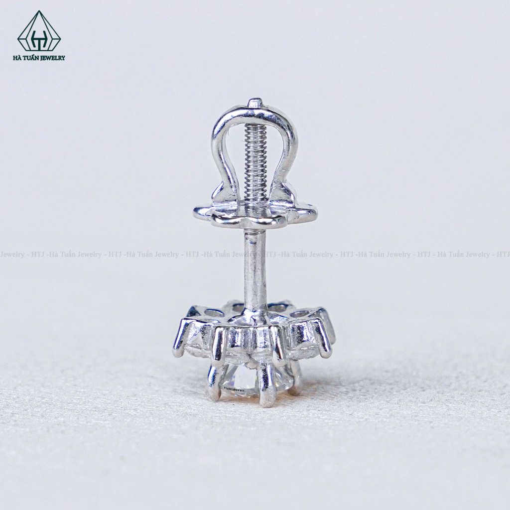 EX160 FULL MOIS 4mm bông tai hoa 8 cánh nhọn (Không mã cạnh)