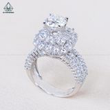  RX603 7mm Nhẫn nữ vuông đá chấu đôi 