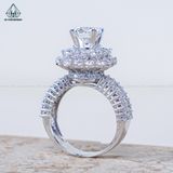  RX603 7mm Nhẫn nữ vuông đá chấu đôi 