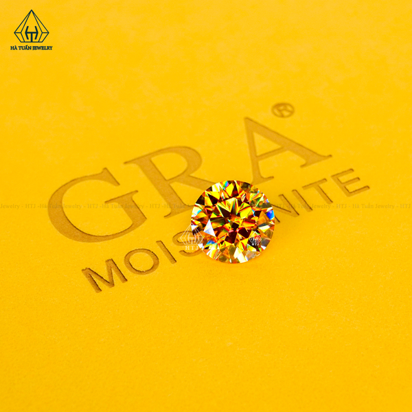  Moissanite vàng trà 57 giác MY57 