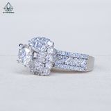  RX603 7mm Nhẫn nữ vuông đá chấu đôi 