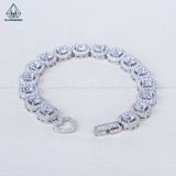  B055 Lắc tay halo vuông đá Princess 