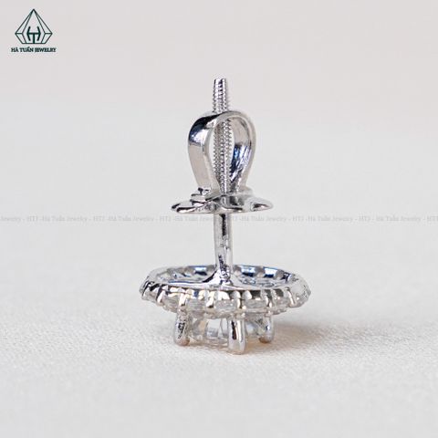 EX187 FULL MOIS 5mm Bông tai tròn 2 viền tấm
