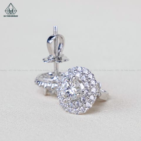 EX187 FULL MOIS 5mm Bông tai tròn 2 viền tấm