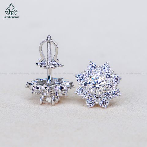 EX562 FULL MOIS 4mm Bông tai 12 cánh nhọn