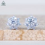  EX499 5mm Bông tai hoa đá 7 cánh nhọn 