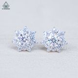  EX499 5mm Bông tai hoa đá 7 cánh nhọn 