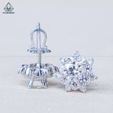  EX499 5mm Bông tai hoa đá 7 cánh nhọn 