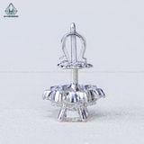  EX499 5mm Bông tai hoa đá 7 cánh nhọn 