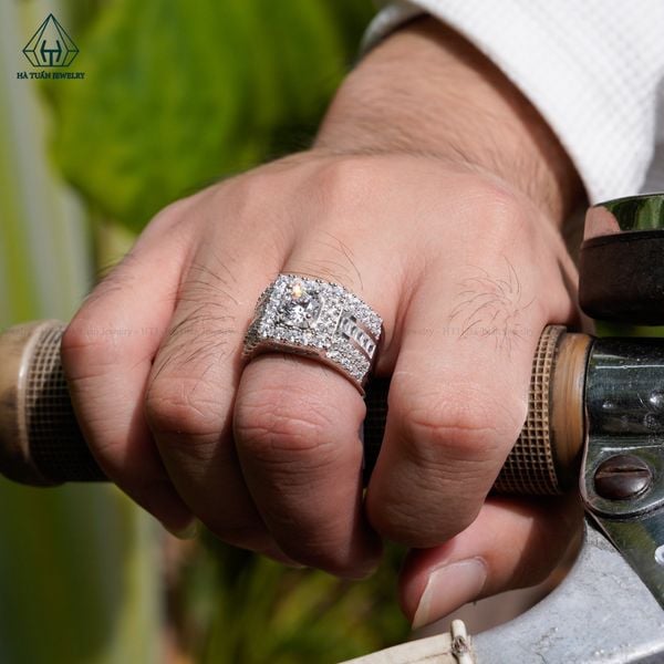  RMX186 7mm Nhẫn nam vuông đá 