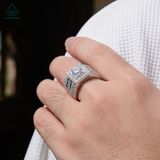  RMX186 7mm Nhẫn nam vuông đá 