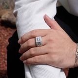  RMX186 7mm Nhẫn nam vuông đá 