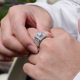  RMX185 7.5mm Nhẫn nam baguette viền tấm 