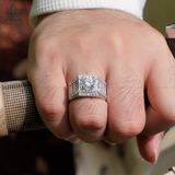  RMX185 7.5mm Nhẫn nam baguette viền tấm 