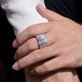  RMX180 7mm Nhẫn nam 5 hàng đá xen baguette 