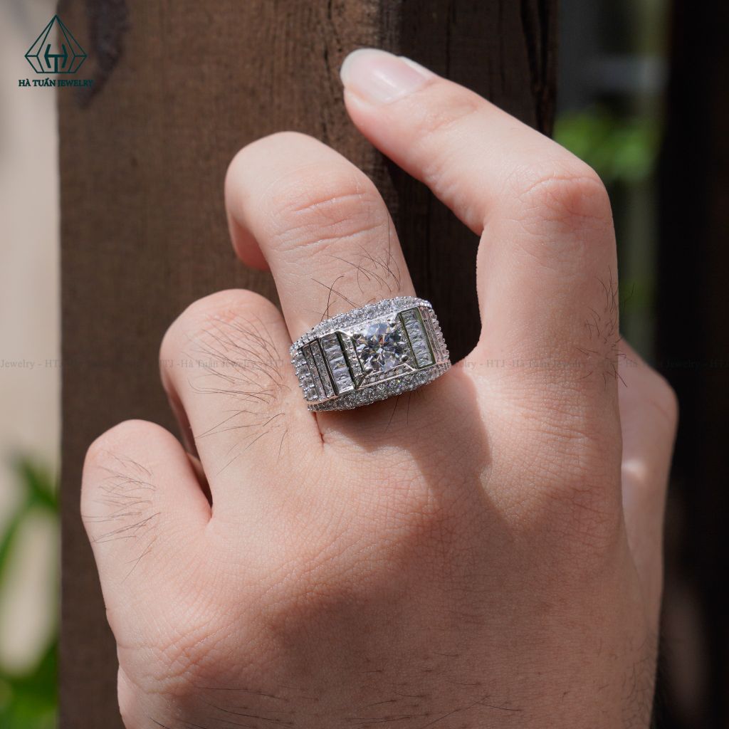 RMX181 7mm Nhẫn nam viền baguette