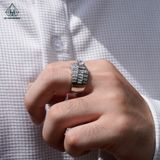  RMX182 6mm Nhẫn nam vuông viền baguette 