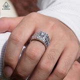  RMX182 6mm Nhẫn nam vuông viền baguette 