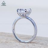  R990 7*9mm Nhẫn nữ Emerald full vành đá 