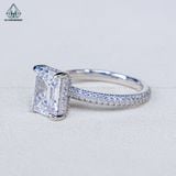  R990 7*9mm Nhẫn nữ Emerald full vành đá 