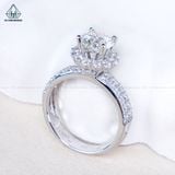  RX685 7mm Nhẫn nữ halo tròn 